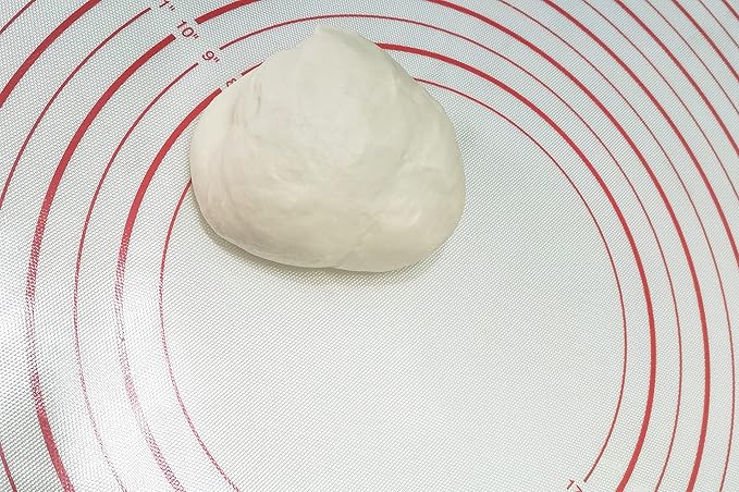 Yansumi silicone pastry non stick baking mat with measurement fondant mat with three sizes for silicone baking mat, counter mat, dough rolling mat,fondant/pie crust mat. (XXL, 32"L x 24"W,Red)