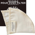 Reusable Cotton Pour Over Filter 2-Pack Hario V60 03 Chemex 6-13 Cup