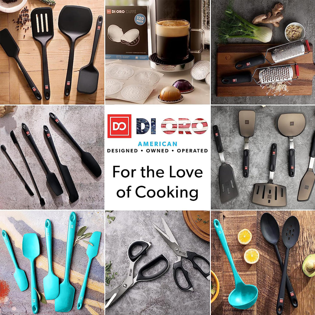 DI ORO Silicone Spatula Set - 600F Heat Resistant, 4-Pc Teal