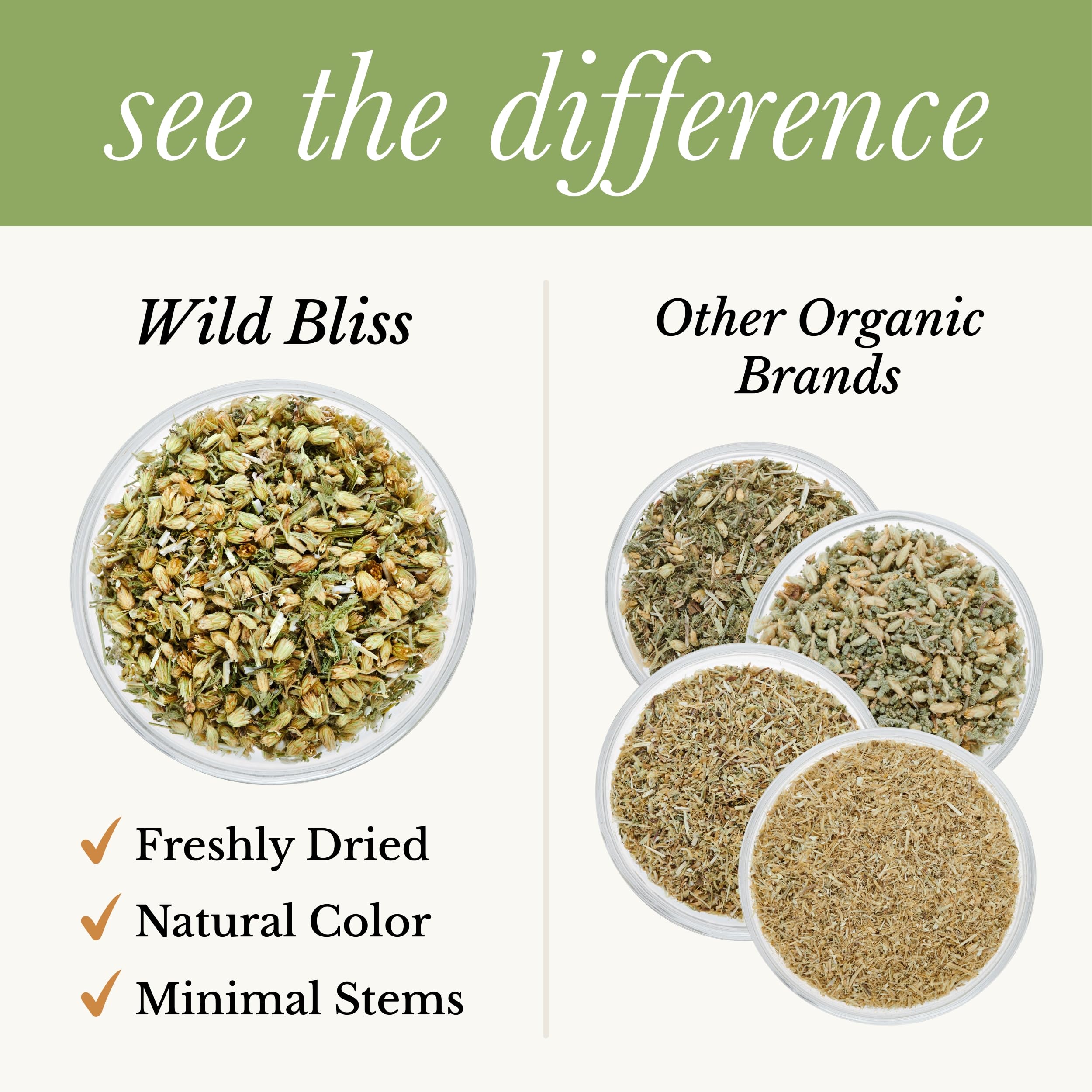 Wild Bliss Organic Yarrow Flower Tea - Caffeine Free Loose Leaf Herbal Tea - Pharmacopoeia Potency - 7 Ounces - 100 Servings