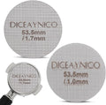 2 Pieces Espresso Puck Screen,Metal Coffee Filter,1.0mm & 1.7mm Thickness 150μm - 316 Stainless Steel,Reusable Barista Espresso Filters for Espresso 53.5mm Portafilter Filter Basket