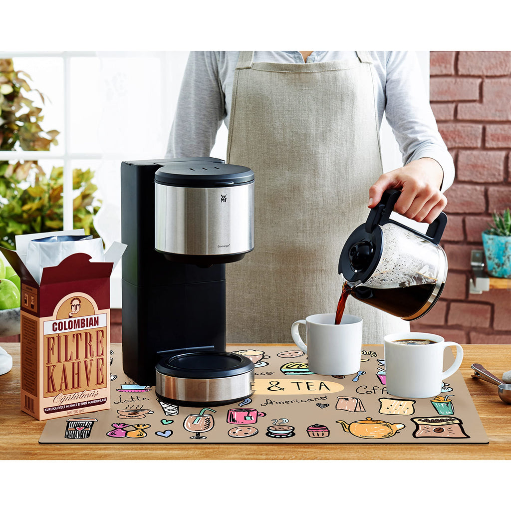 Drip Tray for Coffee Maker,Coffee Pot Mat for Countertops,Coffee Dish Drying Mat for Kitchen Counter Decor,Absorbent Reversible Microfiber Dish Drying Pad Dish Cafe Drainer Rack,pet Water Bowl Mats