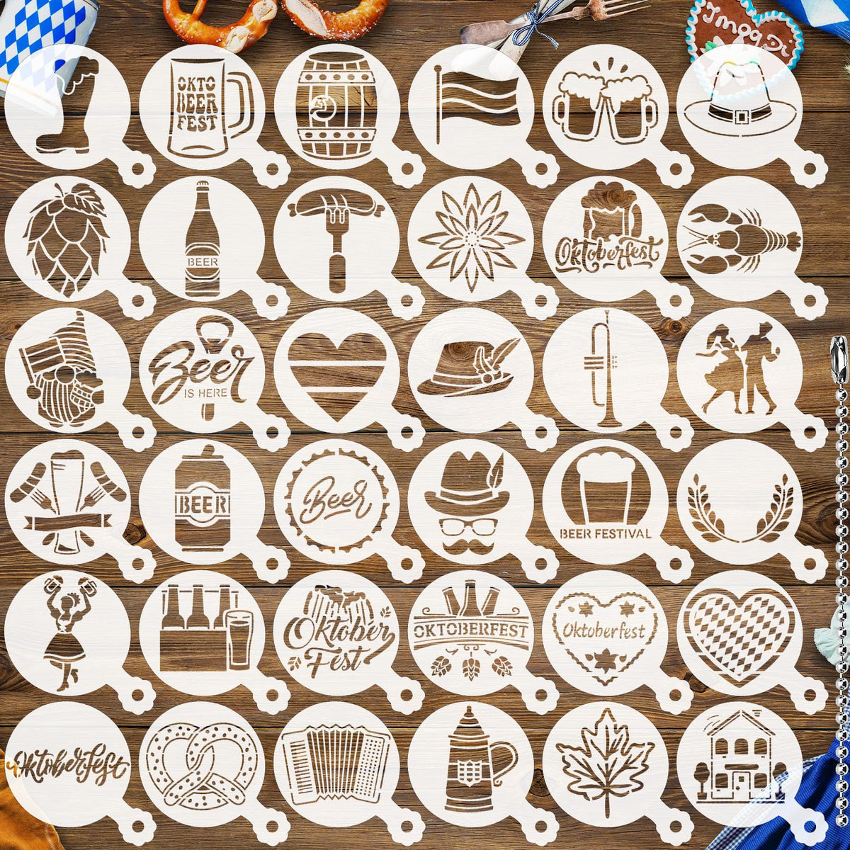 JULBEAR 36 Pcs Holiday Cookie Cake Stencils Baking Templates