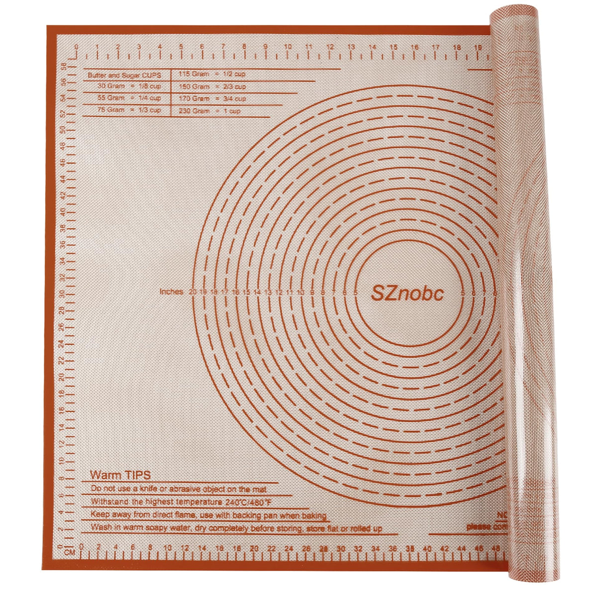 Silicone Pastry Mat 28X20 inch Baking Mat for Rolling Dough