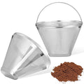 MJULY Reusable #4 Cone Coffee Filters for Ninja Dual Brew Pro Coffee Makers,Compatible with Ninja CFP301 CFP201,8-12 Cup Stainless Steel Basket