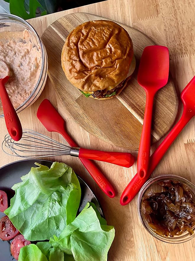 GIR: Get It Right Silicone Spatula for Cooking, Baking, Scraping, and Mixing - Non-Stick & Heat Resistant Kitchen Spatula - 11 Inch, Red - Silicone Cooking Utensils