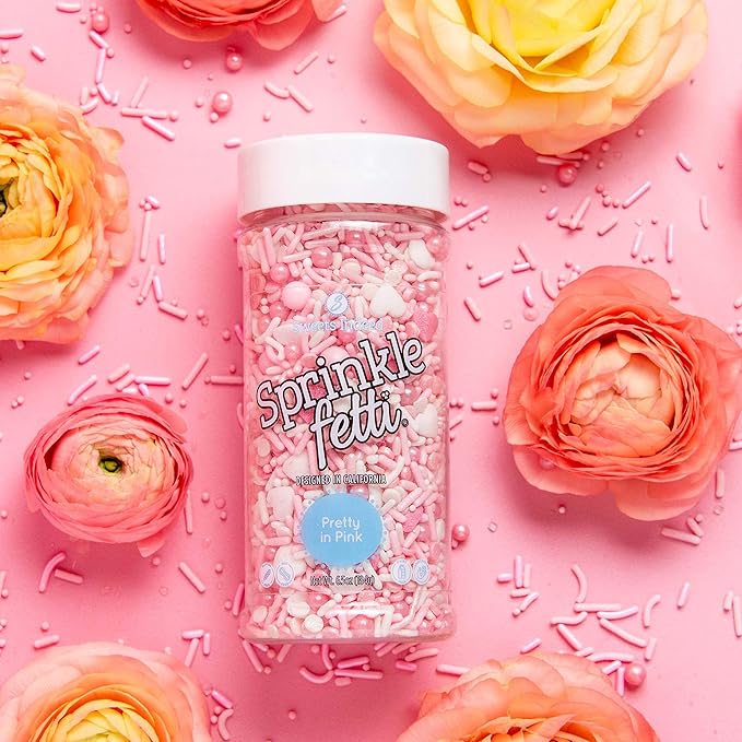 Sweets Indeed Sprinkles Heart Edible Mix Perfect for Cake Decorations Baking Ice Cream Cookies Cupcake Topper 4 ounces