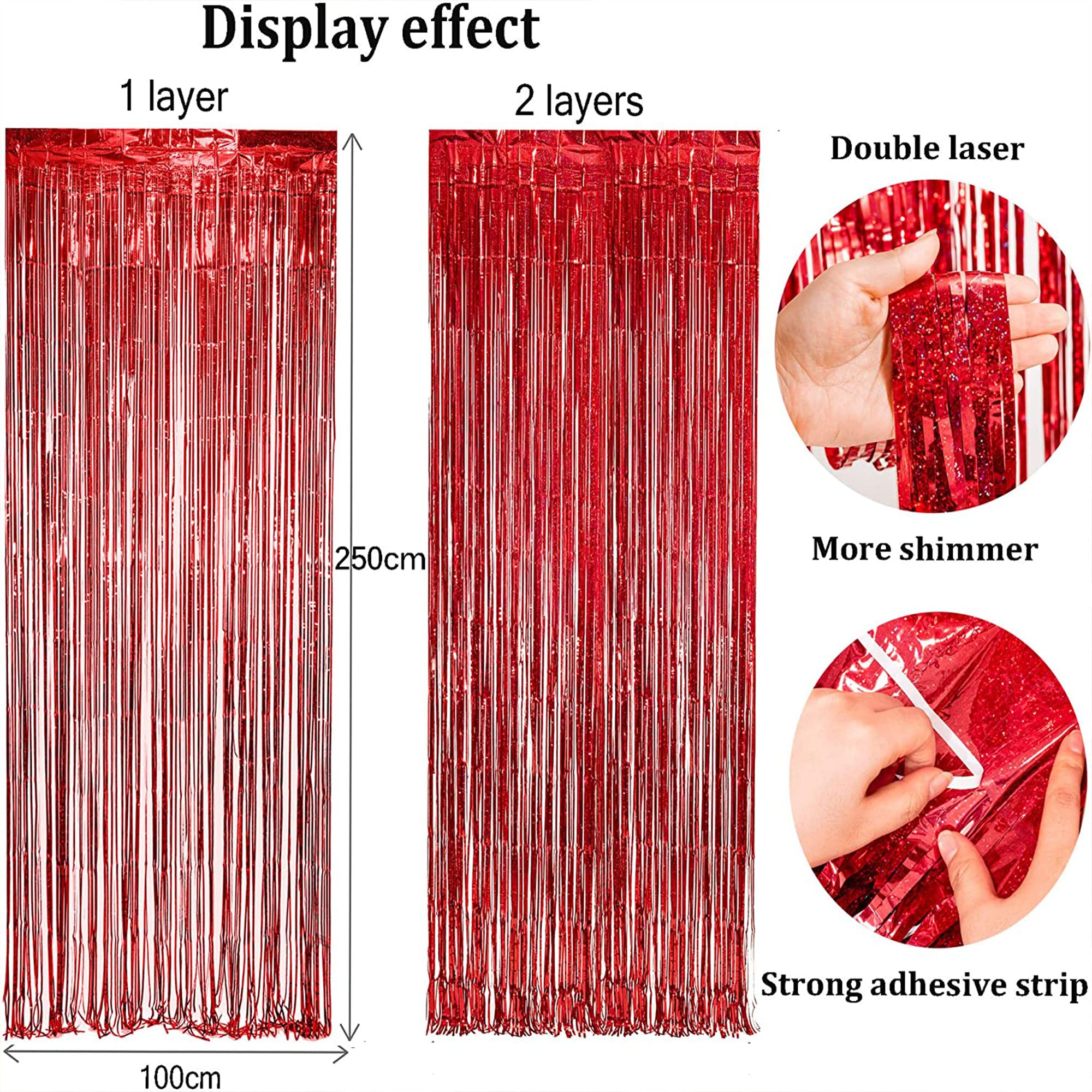 BRAVESHINE Foil Fringe Curtains | Photo Booth Party Streamers Backdrop