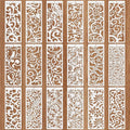 18 Pcs Large Flower Border Stencils for Painting, Reusable Plastic Leaf Cake Decorating Stencils for Baking, Hollowed Floral Edge Painting Templates for DIY Wood Wall Tile Furniture Canvas, 4" x 11.8"