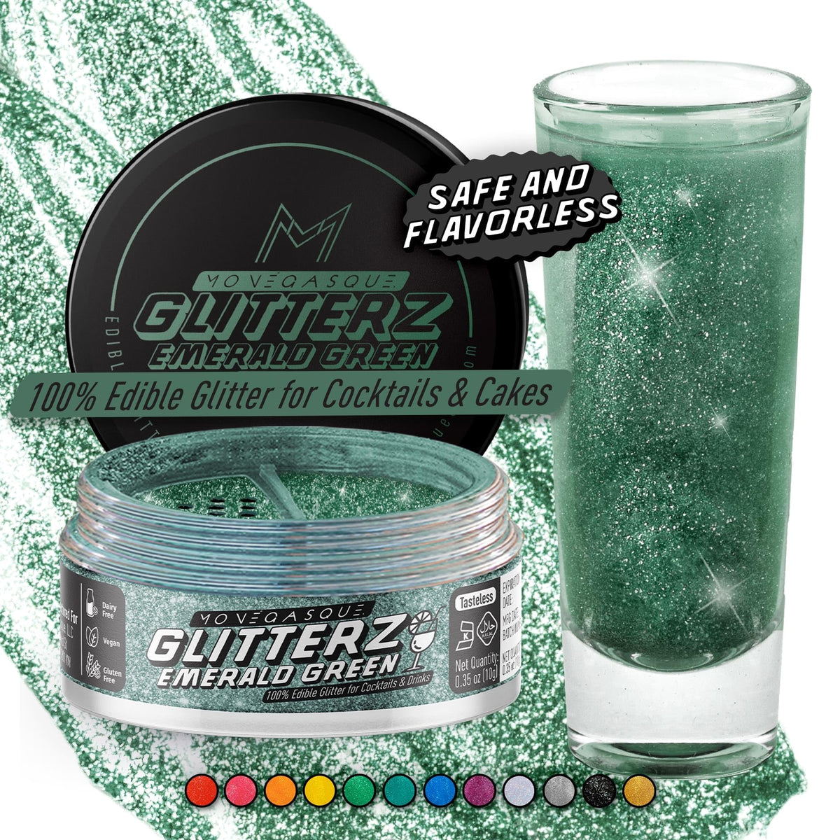 MONÉGASQUE Lavender Edible Glitter for Drinks & Cakes, Drink Glitter, 10g