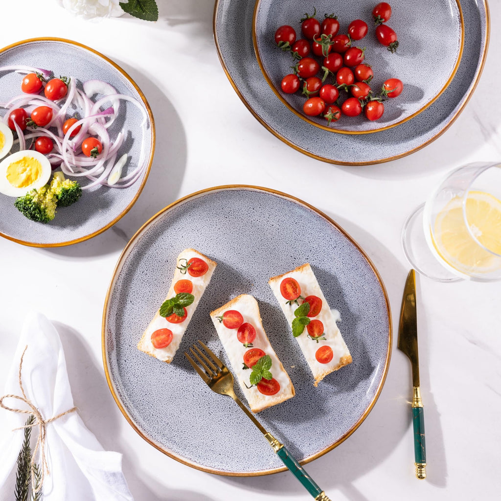AmorArc Ceramic Dinner Plates Set of 6, 10.5 Inch Stoneware Plates Set