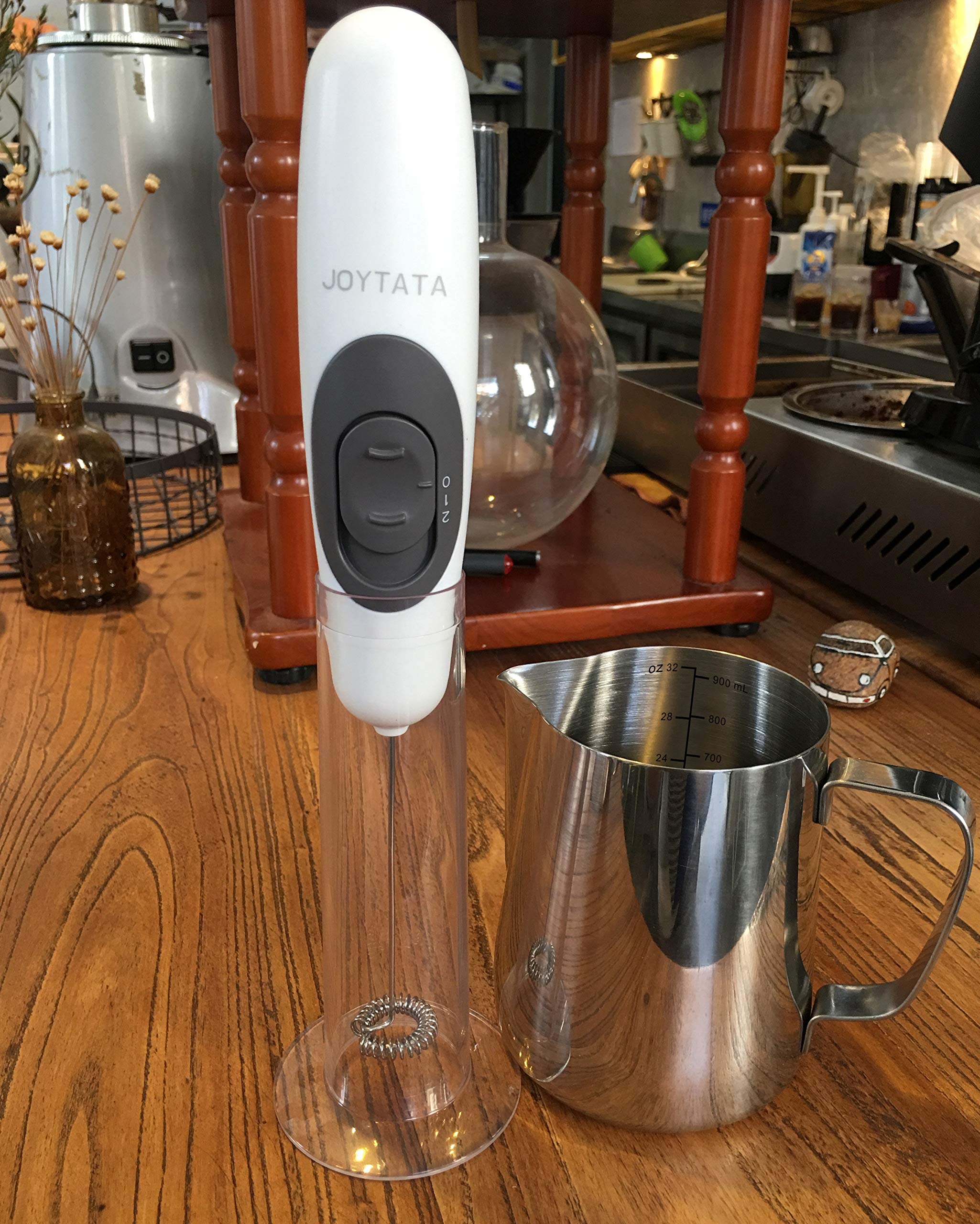Joytata Frothing Pitcher 32oz Stainless Steel Cup with Double Measurement Scale Perfect for Latte Art Milk Frother Cup 32oz SUS304 Stainless Steel Milk FrotherPitcher Steaming Pitcher 900ML