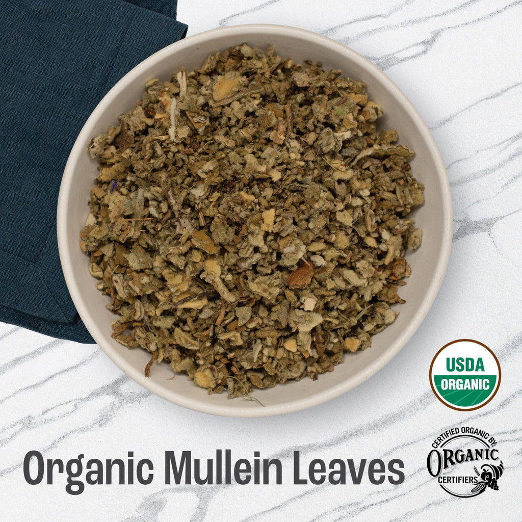 J Mac Botanicals Organic Mullein Leaves (4 oz) Certified USDA Organic Loose Leaf Herbal Tea