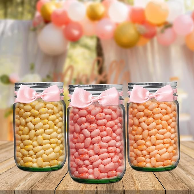 DISCOUNT PROMOS 10 Decorating Mason Jars Set, 12 oz. - Canning, Aluminum Lid - Green
