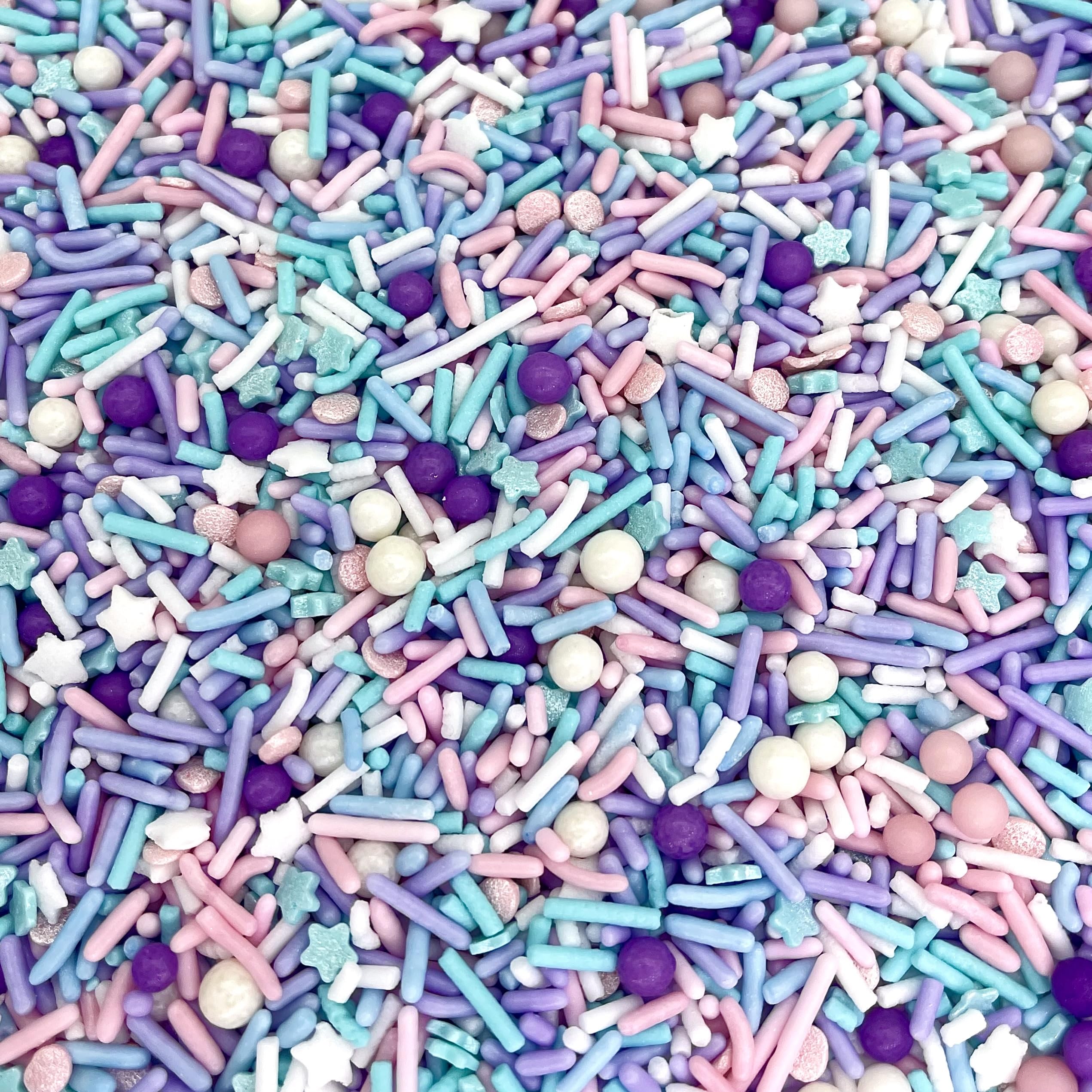 Manvscakes, pink sprinkles, valentines, cake sprinkles, gluten free, cookies, chocolate, fondant, princess topping, ice cream, edible, dessert decoration (Pink Blue)