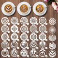 Sitsink Mandala Cookie Coffee Stencils - 25 Pcs Mandala Latte Art Cookie Stencils for Coffee Cake Bread Decor, Reusable Bread Template for Sourdough Decoration Tools Baking Stencil