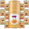 Teabloom Caffeine-Free Petite Blooming Teas - Gift Canister of 12 Assorted Flowering Teas - Ideal with Teabloom Borosilicate Glass Cups or Smaller Teapots