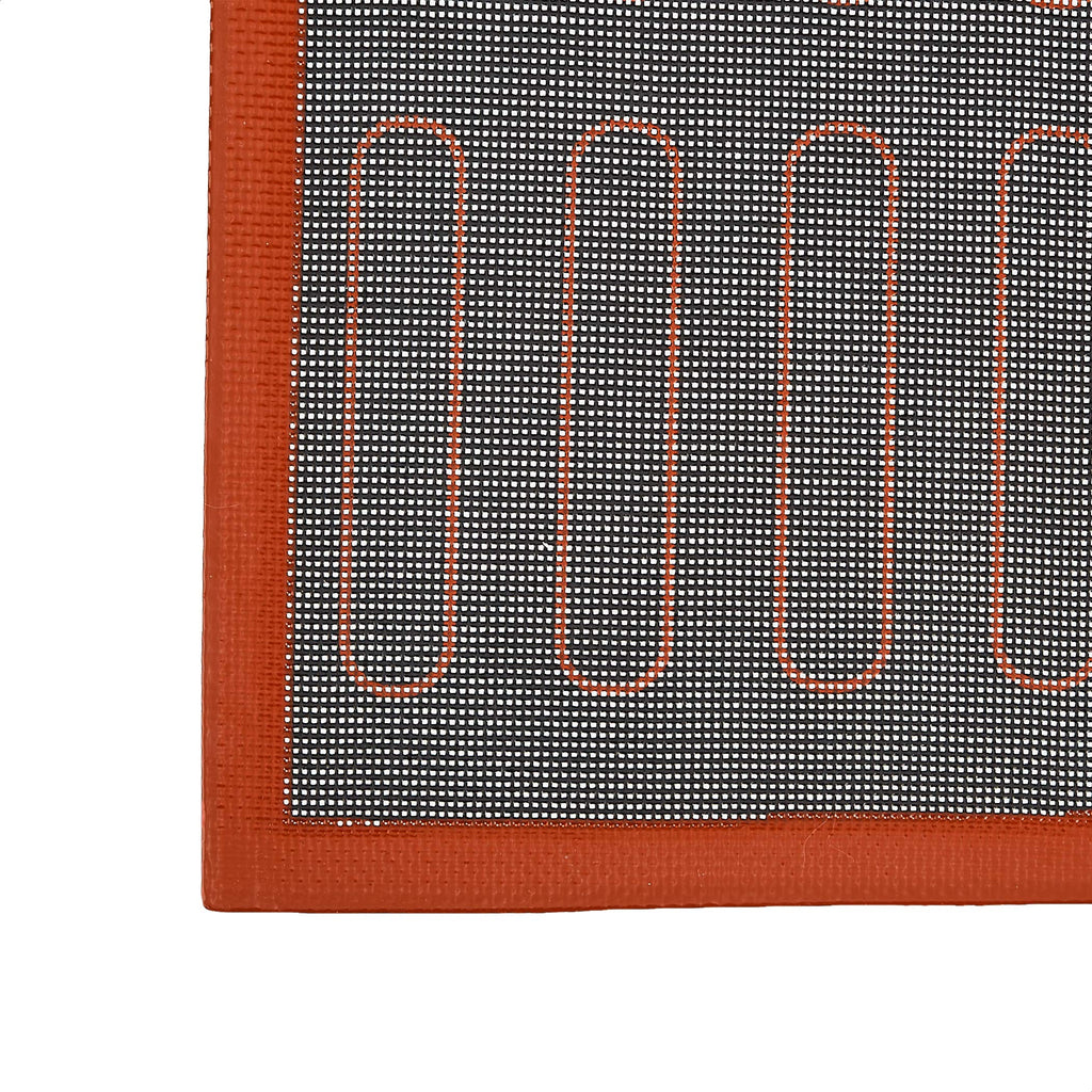 Amazon Basics Non-Stick Silicone Baking Mat, Non-Slip, Heat Resistant, for Dough Rolling, Reusable, Easy to Clean, Rectangular, 15.7" x 11.8", Black/Red/White, 2 Pack