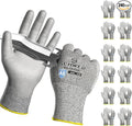 240 Pairs ANSI A5 Cut Resistant Work Gloves, Cut Proof Gloves with PU Coating, Used for Metal Fabrication, WoodWorking, Construction, Non Slip, Durable, S, CR3088