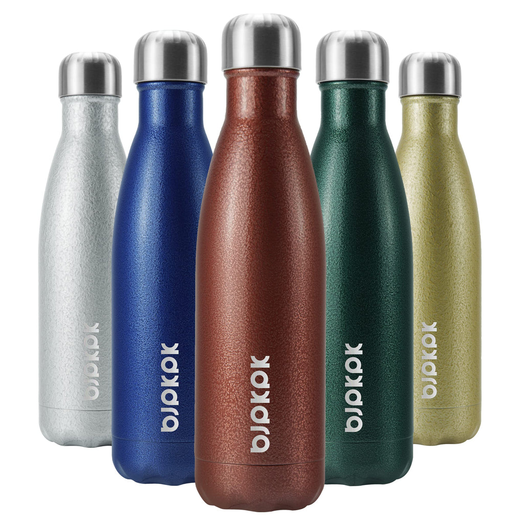 BJPKPK 17 oz Small Insulated Water Bottle, Stainless Steel, Leak Proof