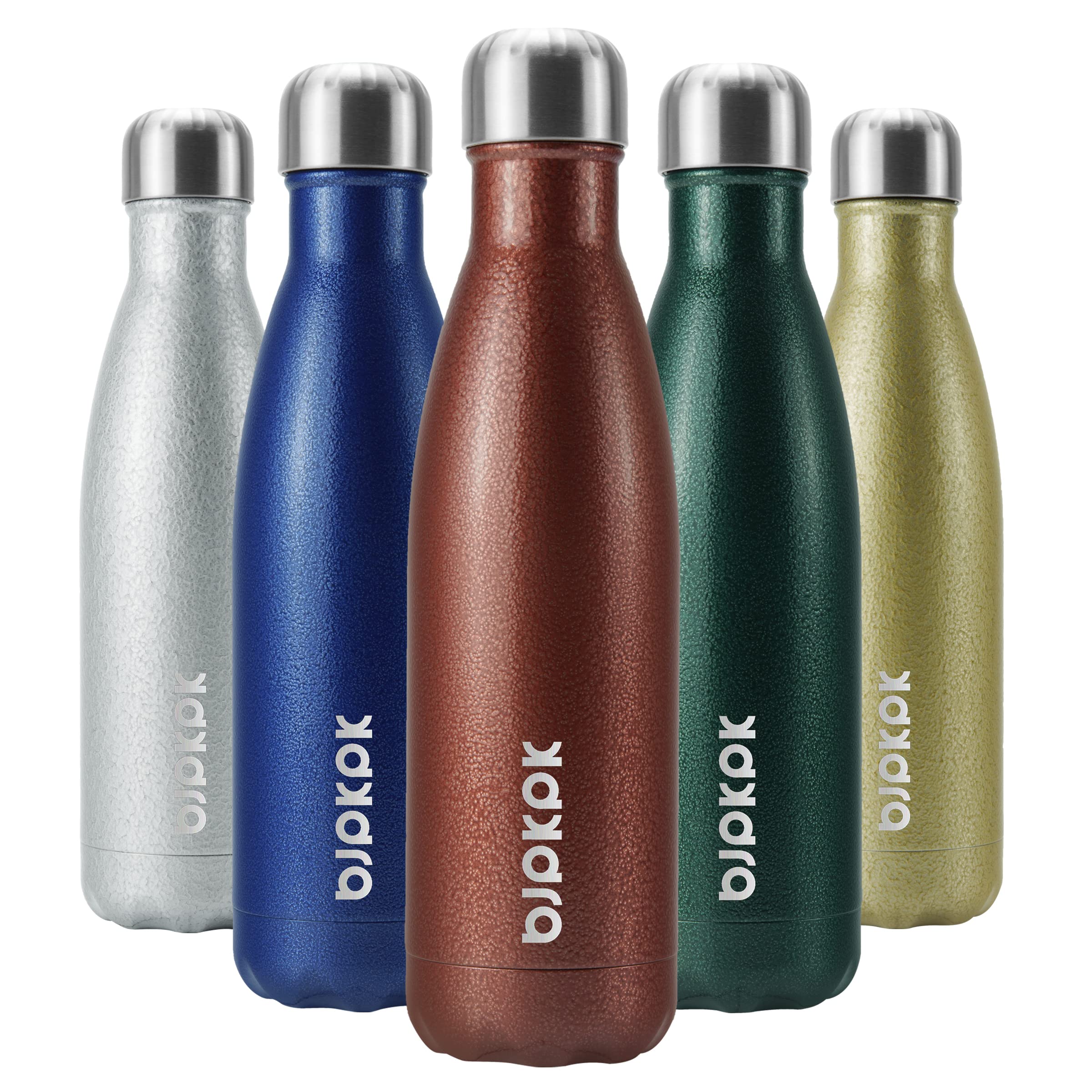 BJPKPK 17 oz Small Insulated Water Bottle, Stainless Steel, Leak Proof