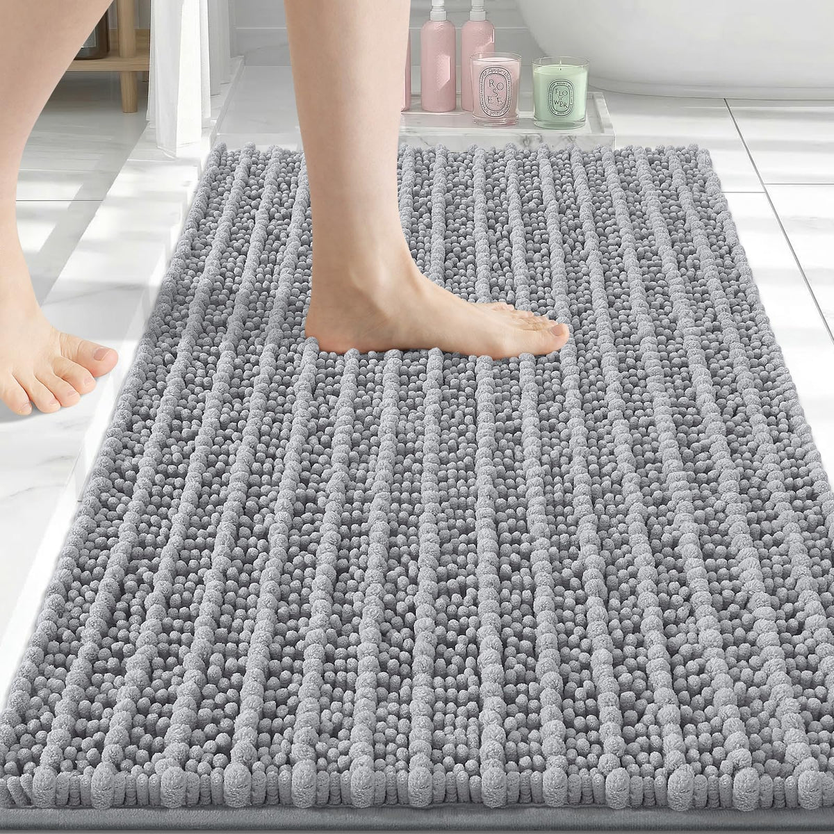 Arotive Bathroom Rugs Mat 30x20, Soft Absorbent Chenille Shaggy Bath Mat