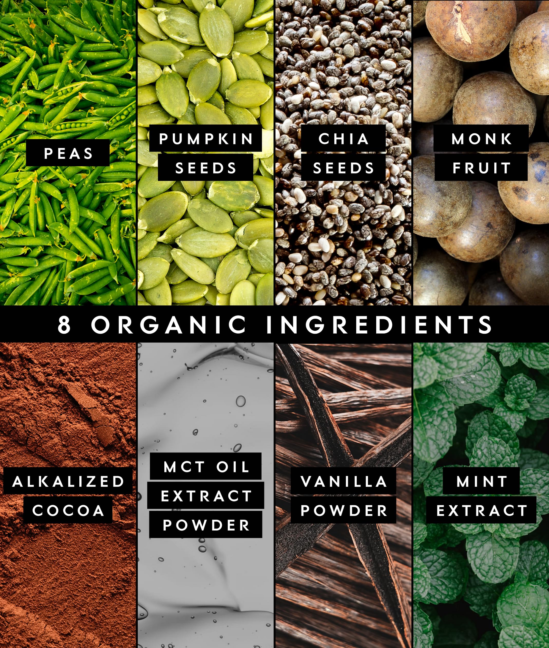 Truvani Organic Plant Based Protein Powder | Mint Chocolate | 20 Servings