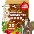 FreshDrinkUS, Ginseng Kidney Tea – 30 Packs of Herbal Detox & Vitality Support | 100% Natural Roots & Berries | Caffeine-Free | Adaptogenic Blend for Energy, Kidney Health, and Wellness