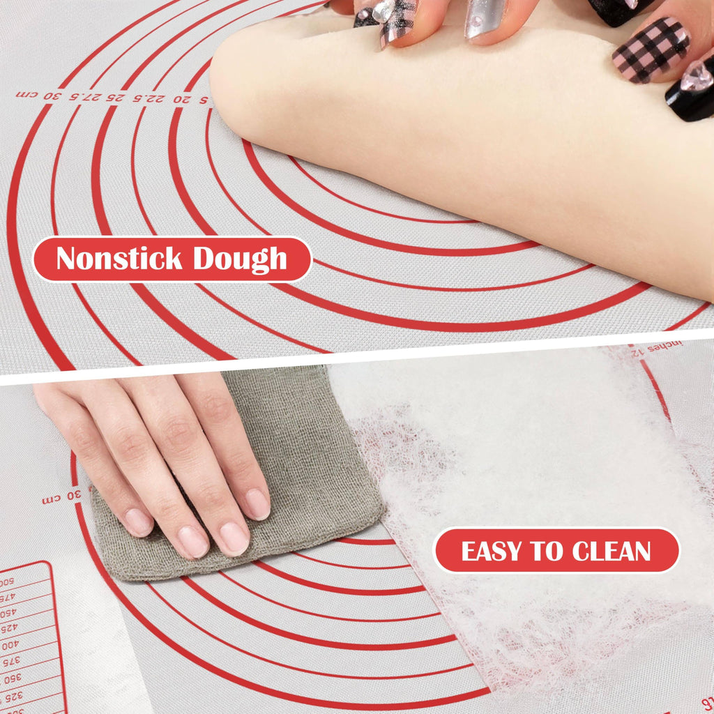 BlueBark 2 PCS - 24"L x 24"W Non-stick Silicone Baking Mat for Pastry & Dough, Sourdough Bread Making Tools, Kitchen Counter, Cooking Enthusiasts