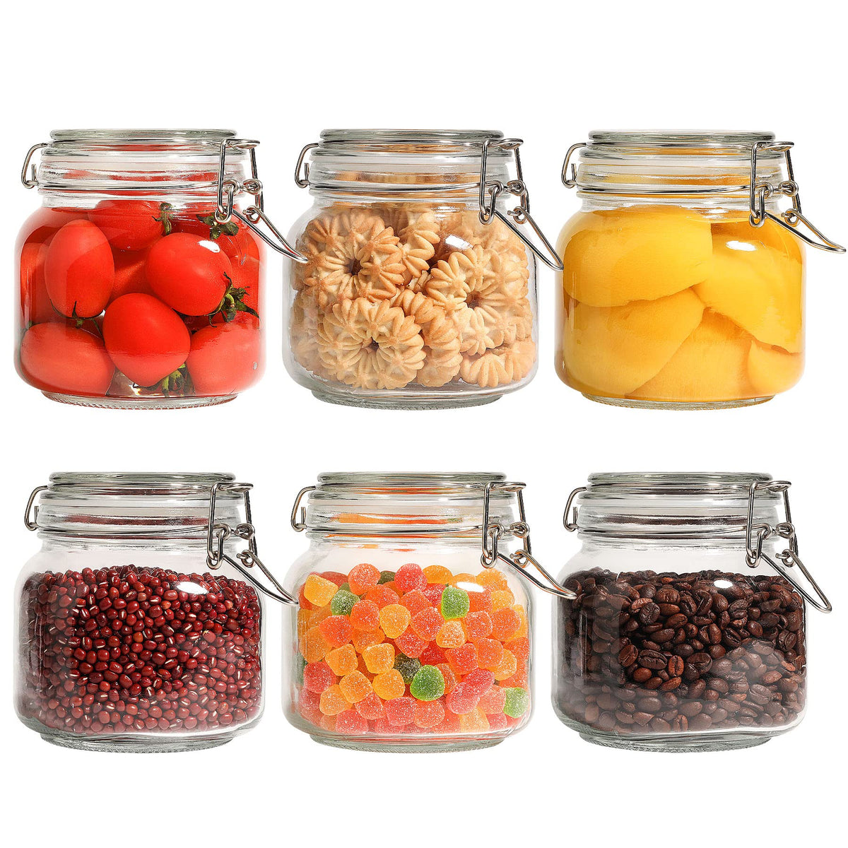 ComSaf Square Small Glass Spice Jars with Airtight Lids 4 oz 12 Pack Pantry