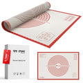 28 * 20 inches Red, Non-Slip Silicone Baking Sheets - Baking Mat with 0.7mm Thickness - Non-Stick Pastry & Cookie Mat for Kitchen Counter for Rolling Out Dough with Measurements.
