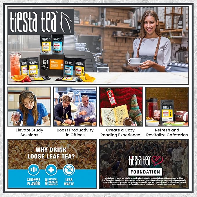 Tiesta Tea - Lavender Chamomile | Loose Leaf | Soft Chamomile Herbal Tea | Premium Non-Caffeinated Blend | Make Hot or Iced & Brews Up to 50 Cups | 12 Ounce Refillable Tin, Pack of 6