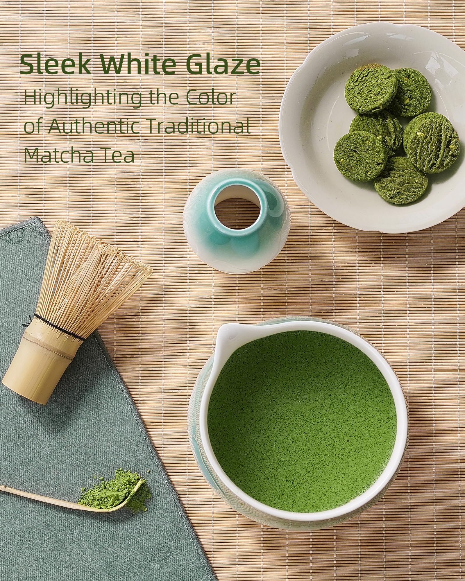 ZENS Premium Matcha Whisk Set, 5pcs Tea Ceremony Gift for Matcha Lovers