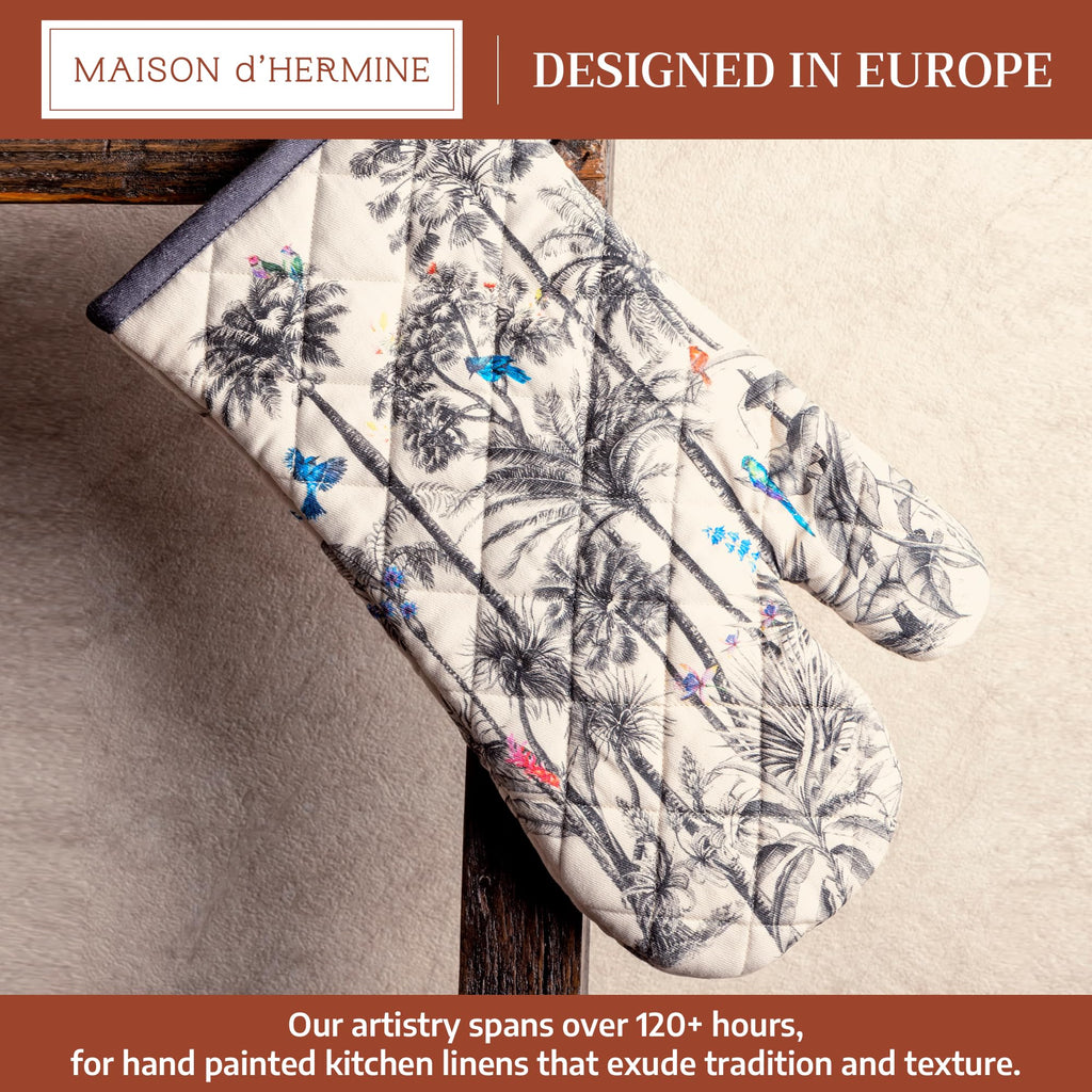 Maison d'Hermine Oven Gloves 100% Cotton Oven Mitt (7" x 13", Pack of 1)