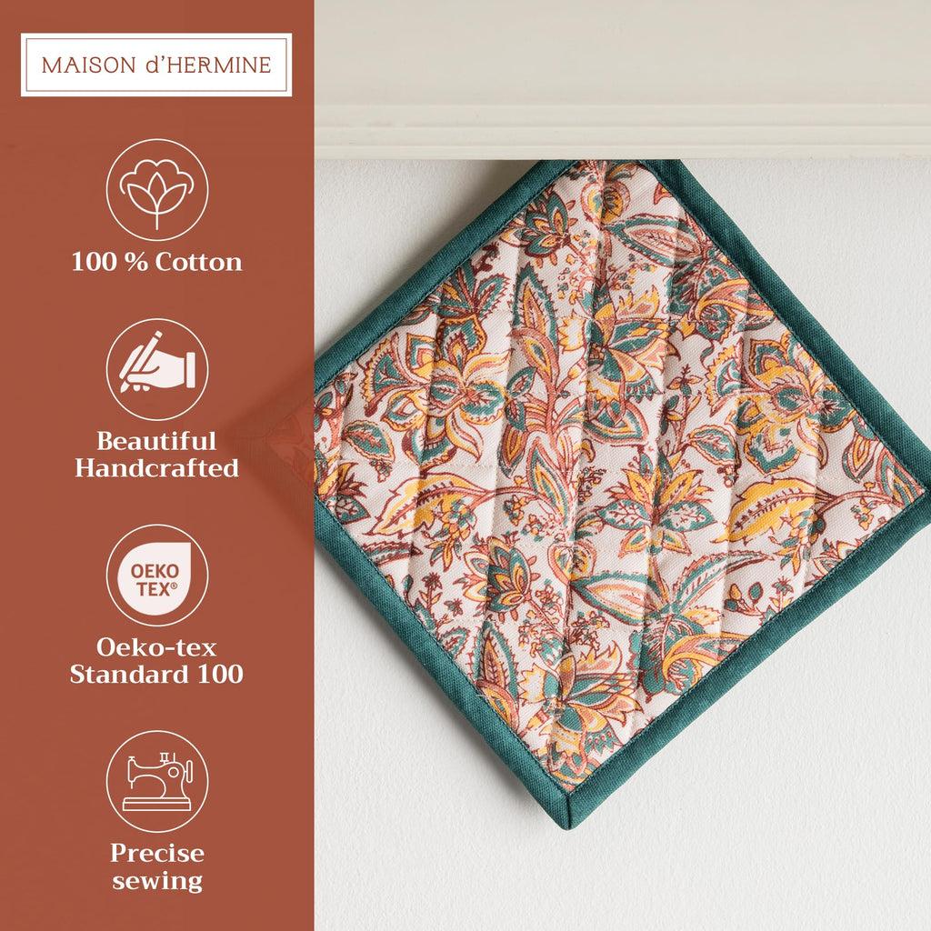 Maison d' Hermine Pot Holders 100% Cotton Potholders (8" x 8", Pack of 1)
