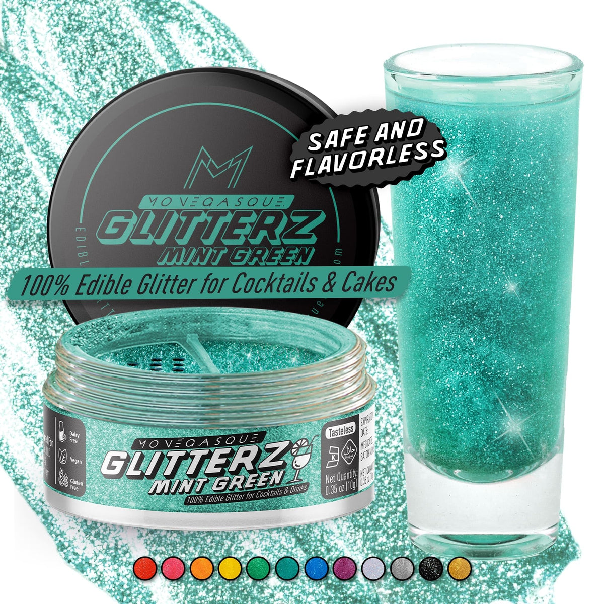 MONÉGASQUE Lavender Edible Glitter for Drinks & Cakes, Drink Glitter, 10g