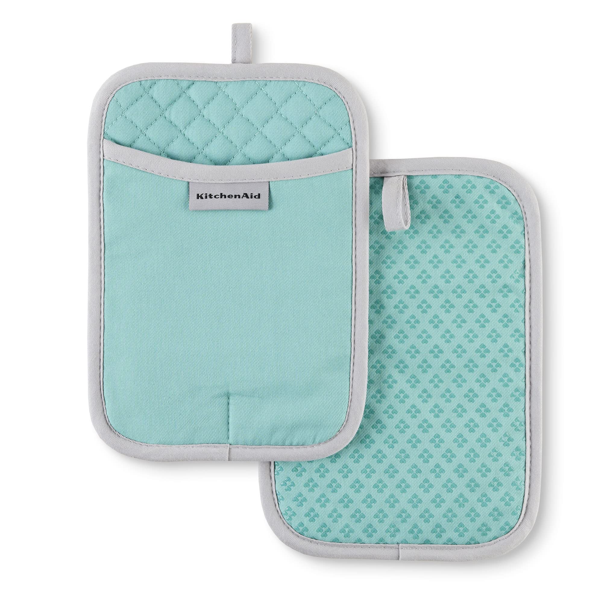 KitchenAid Asteroid Pot Holder 2-Pack Set, Aqua Sky, 7"x10"