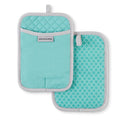 KitchenAid Asteroid Pot Holder 2-Pack Set, Aqua Sky, 7"x10"