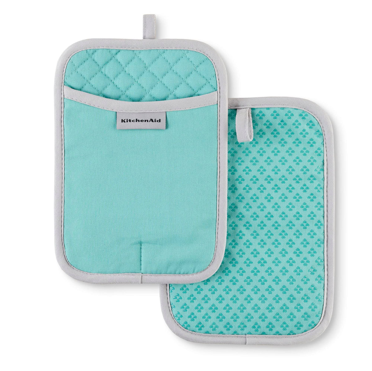 KitchenAid Asteroid Pot Holder 2-Pack Set, Aqua Sky, 7"x10"