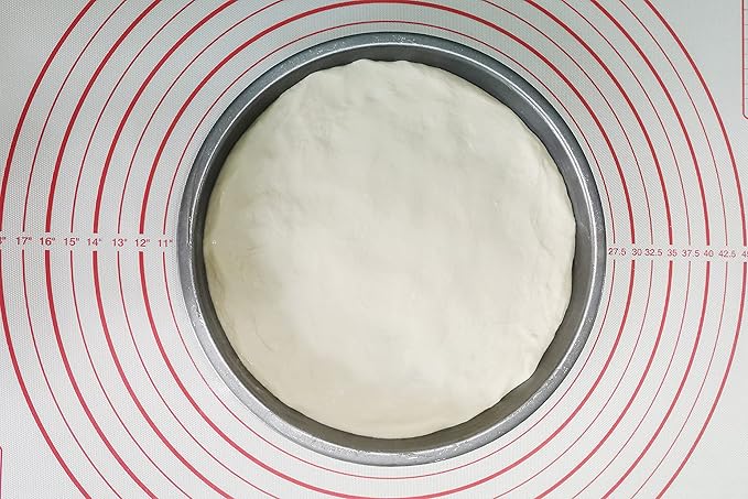 Yansumi silicone pastry non stick baking mat with measurement fondant mat with three sizes for silicone baking mat, counter mat, dough rolling mat,fondant/pie crust mat. (L,24"L x 16"W,Red)