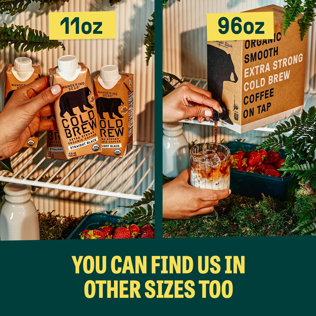Wandering Bear Organic Cold Brew Coffee Variety 3 Pack - 32 fl oz Each