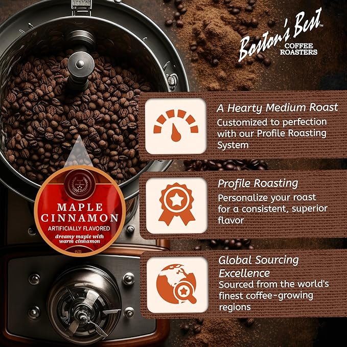Boston’s Best Coffee - Maple Cinnamon Flavored Delicious Gourmet Premium Ground Coffee, 11 oz. / 311 g Coffee Bag