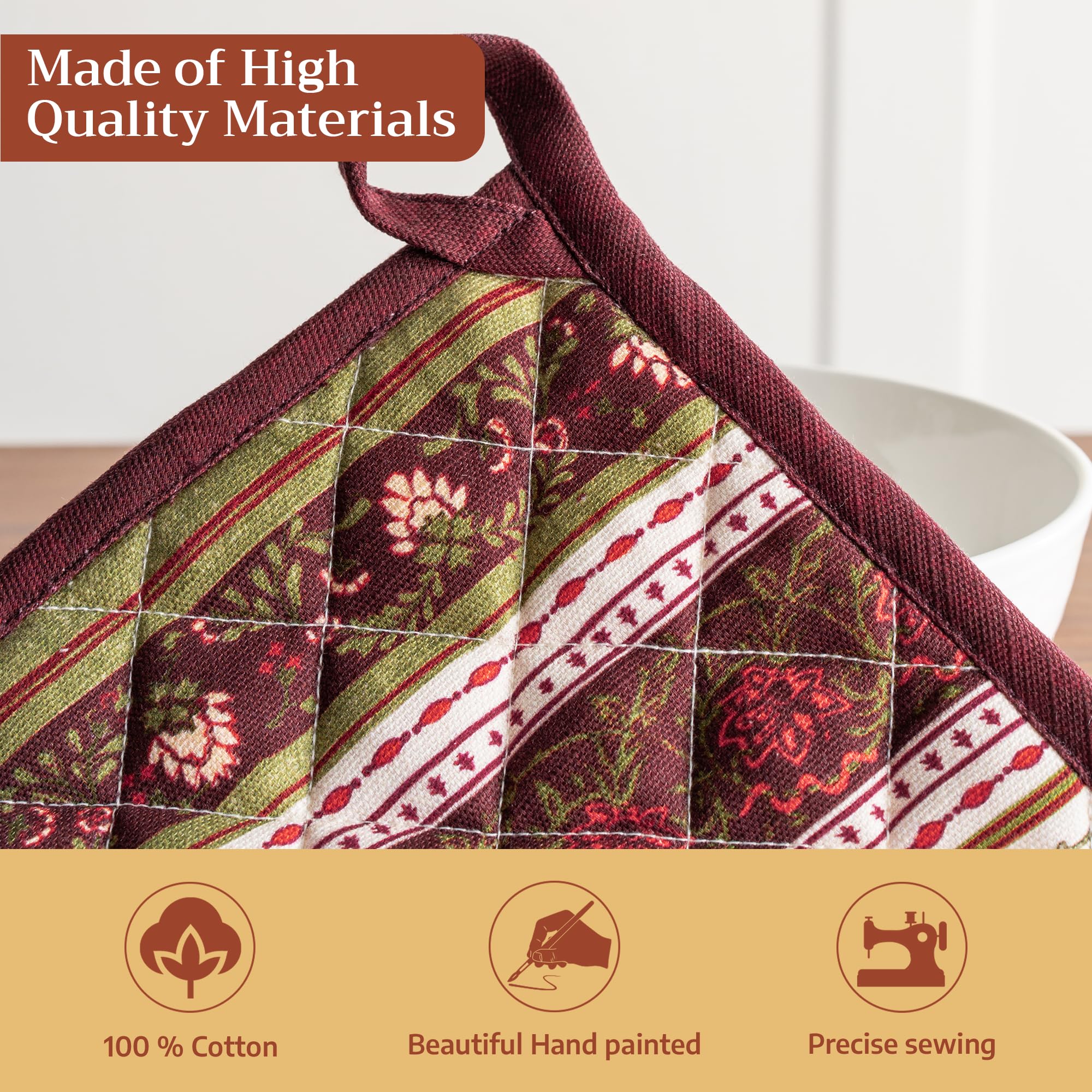 Maison d' Hermine Pot Holders 100% Cotton Potholders (8" x 8", Pack of 2)