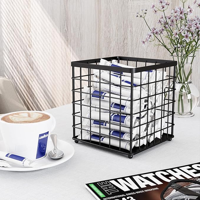 HORIAMIT Black Wire Coffee Pod Holder, K-Cup Organizer Countertop Basket