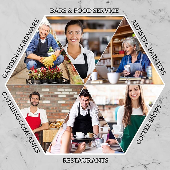 GREEN LIFESTYLE 120 Pack Professional Chef Apron – Grilling Aprons for Men, Waterproof Cooking Apron for BBQ, Work or Restaurant Use, Kitchen Aprons for Women – Orange, No Pockets