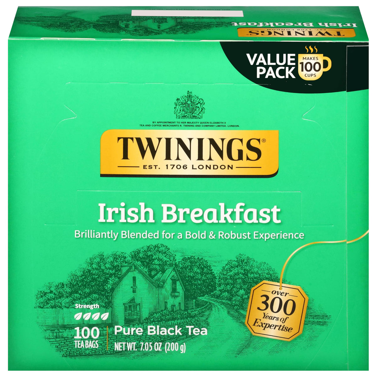 Twinings Chai Black Tea Individually Wrapped Bags, 100 Count (Pack of 1), Richly Blended with Warm Spices, Caffeinated, Enjoy Hot or Iced, 100 Teabags