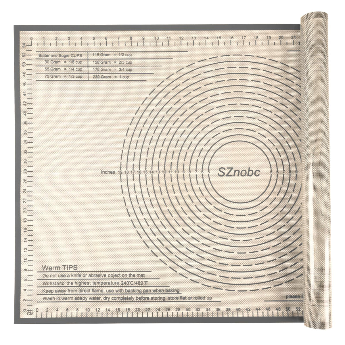 Silicone Pastry Mat 28X20 inch Baking Mat for Rolling Dough