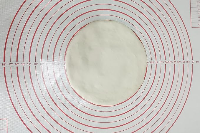 Yansumi silicone pastry non stick baking mat with measurement fondant mat with three sizes for silicone baking mat, counter mat, dough rolling mat,fondant/pie crust mat. (XXL, 32"L x 24"W,Red)