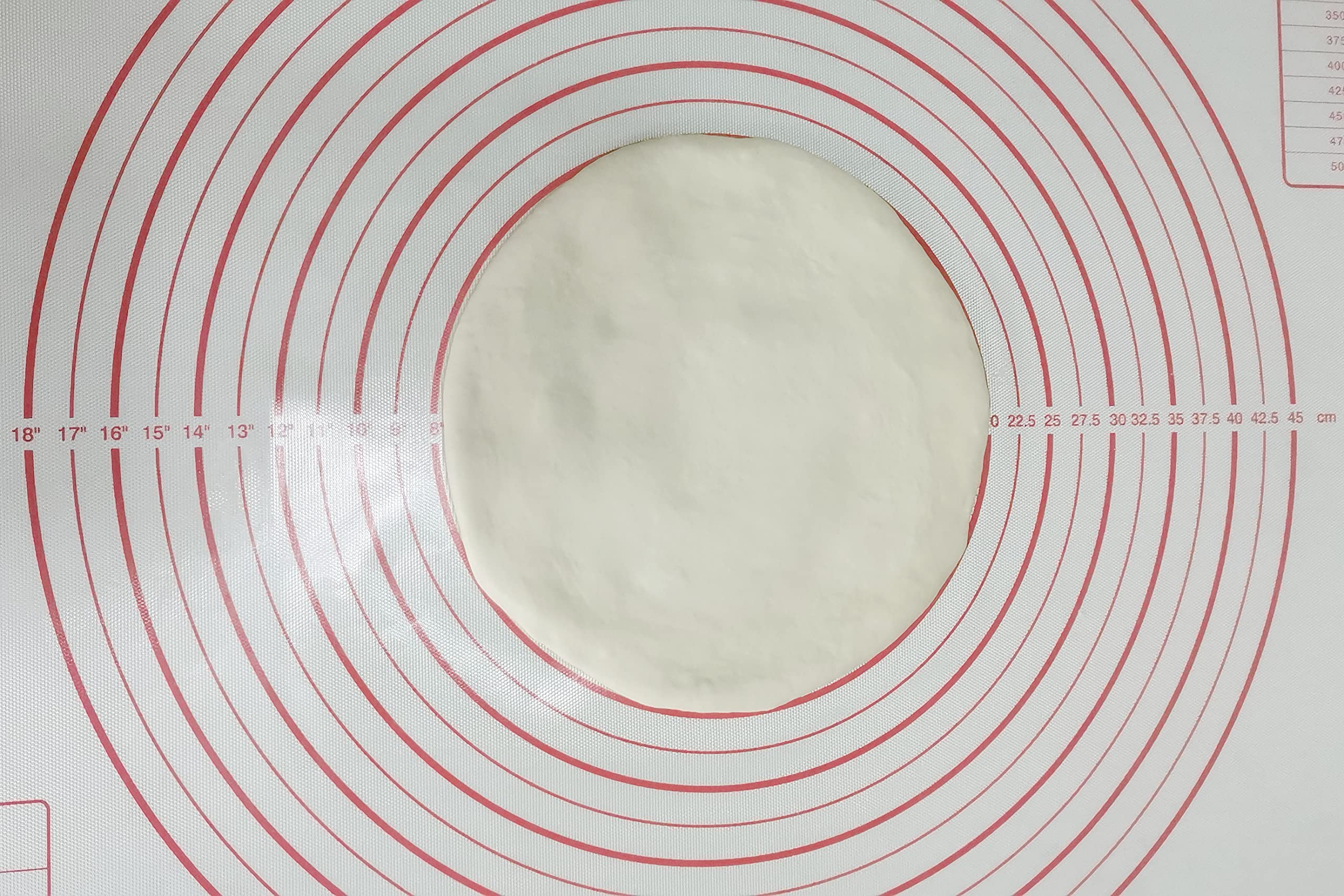 Yansumi silicone pastry non stick baking mat with measurement fondant mat with three sizes for silicone baking mat, counter mat, dough rolling mat,fondant/pie crust mat (Red, 32"L x 24"W)