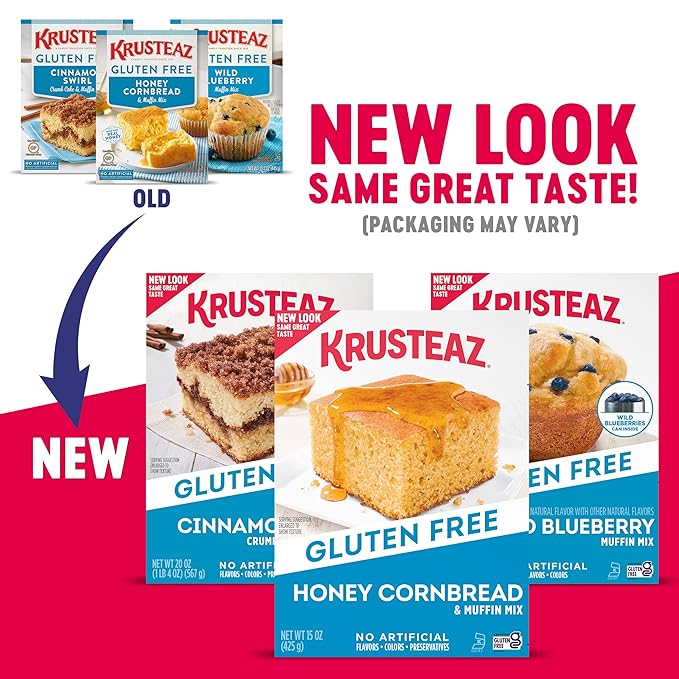 Krusteaz Gluten Free Baking Mix, Cinnamon Swirl Crumb Cake & Muffin Mix, 12-Ounce Box (Pack of 12)